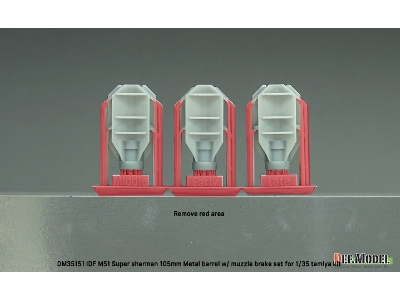 Idf M51 Super Sherman 105mm Metal Barrel With Muzzle Brake (For Tamiya 35323) - image 5