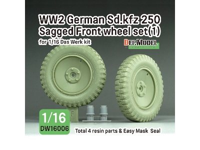Ww2 German Sd.Kfz 250 Sagged Front Wheel Set (1) - (For Das Werk Kit) - image 1
