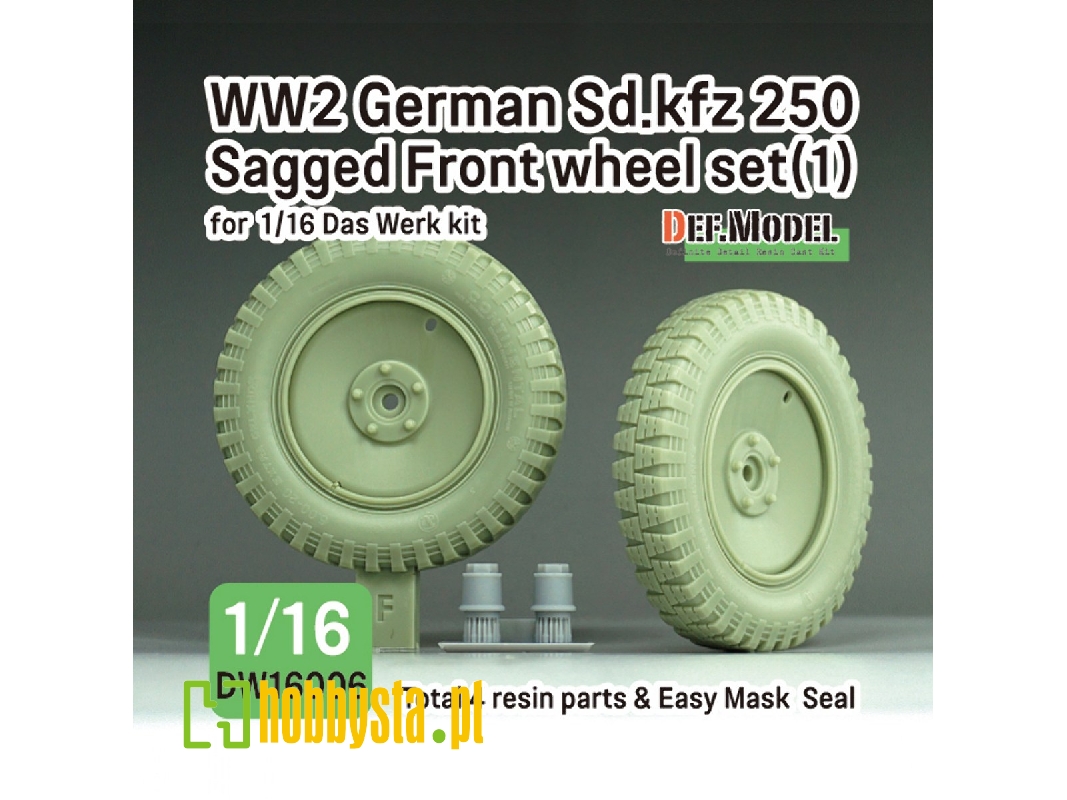Ww2 German Sd.Kfz 250 Sagged Front Wheel Set (1) - (For Das Werk Kit) - image 1 Ww2 German Sd.Kfz 250 Sagged Front Wheel Set (1) - (For Das Werk Kit) - image 1