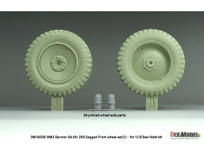 Ww2 German Sd.Kfz 250 Sagged Front Wheel Set (1) - (For Das Werk Kit) - image 2