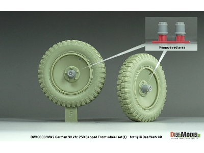 Ww2 German Sd.Kfz 250 Sagged Front Wheel Set (1) - (For Das Werk Kit) - image 3