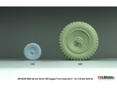 Ww2 German Sd.Kfz 250 Sagged Front Wheel Set (1) - (For Das Werk Kit) - image 6