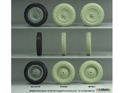 Ww2 German Sd.Kfz 250 Sagged Front Wheel Set (1) - (For Das Werk Kit) - image 7