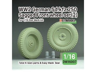 Ww2 German Sd.Kfz 250 Sagged Front Wheel Set (2) - (For Das Werk Kit) - image 1