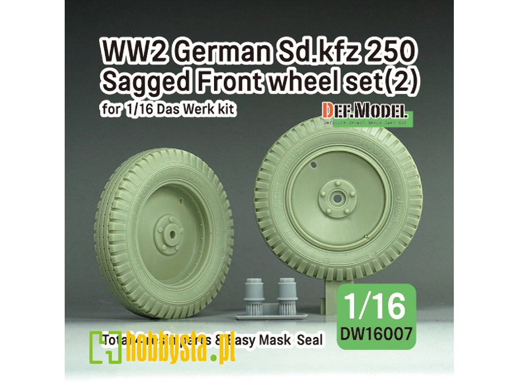 Ww2 German Sd.Kfz 250 Sagged Front Wheel Set (2) - (For Das Werk Kit) - image 1 Ww2 German Sd.Kfz 250 Sagged Front Wheel Set (2) - (For Das Werk Kit) - image 1