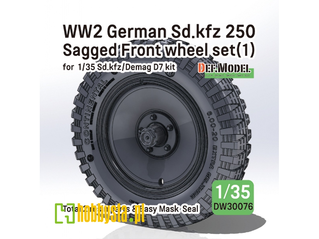 Ww2 German Sd.Kfz 250 Sagged Front Wheel Set (1) (For Sd.Kfz, Demag D7 Kit) - image 1 Ww2 German Sd.Kfz 250 Sagged Front Wheel Set (1) (For Sd.Kfz, Demag D7 Kit) - image 1