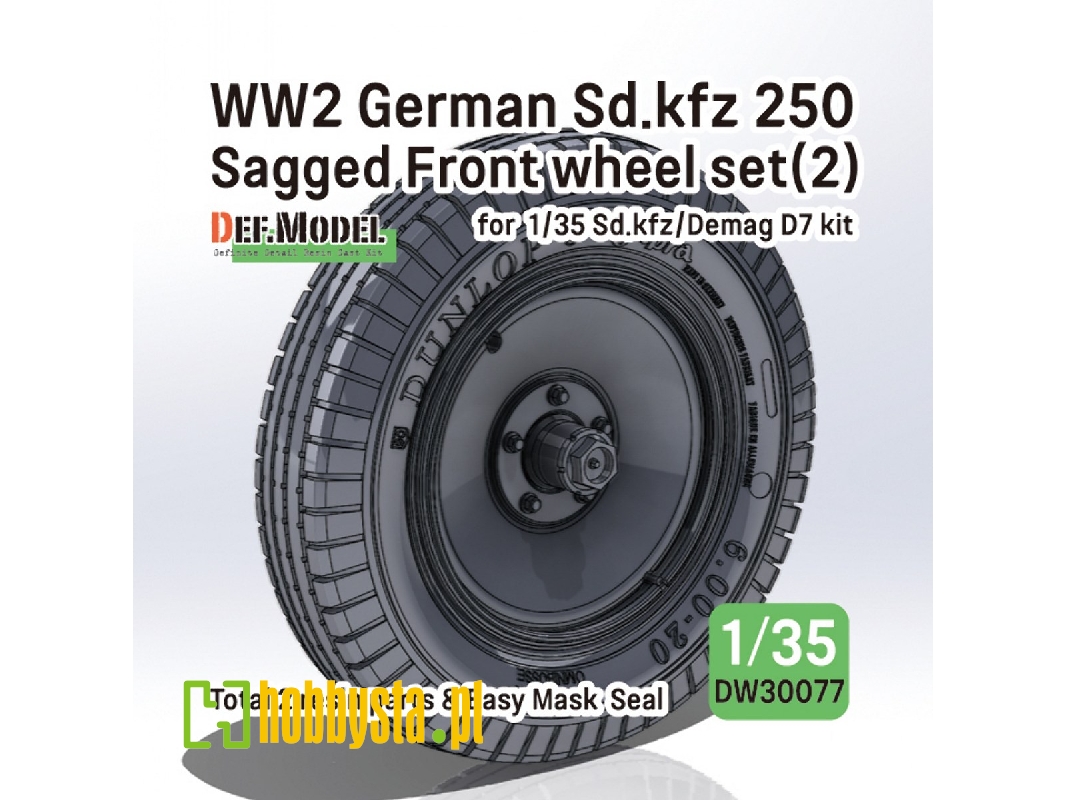 Ww2 German Sd.Kfz 250 Sagged Front Wheel Set (2) (For Sd.Kfz, Demag D7 Kit) - image 1 Ww2 German Sd.Kfz 250 Sagged Front Wheel Set (2) (For Sd.Kfz, Demag D7 Kit) - image 1