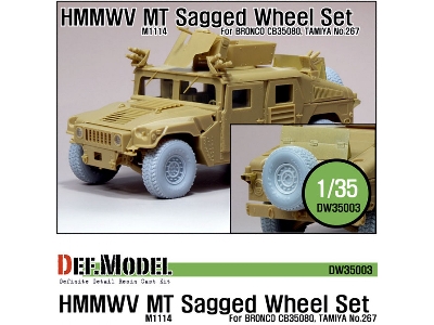 Hmmwv Mt Sagged Wheel Set -sagged (For Bronco 1/35 M1114) - image 1
