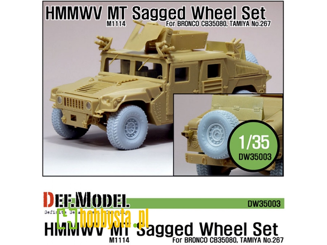 Hmmwv Mt Sagged Wheel Set -sagged (For Bronco 1/35 M1114) - image 1 Hmmwv Mt Sagged Wheel Set -sagged (For Bronco 1/35 M1114) - image 1