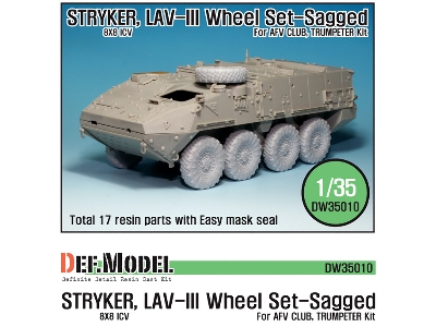 Stryker/Lav-iii Mich. Xml Sagged Wheel Set (For Afv Club/Trumpeter 1/35) - image 1