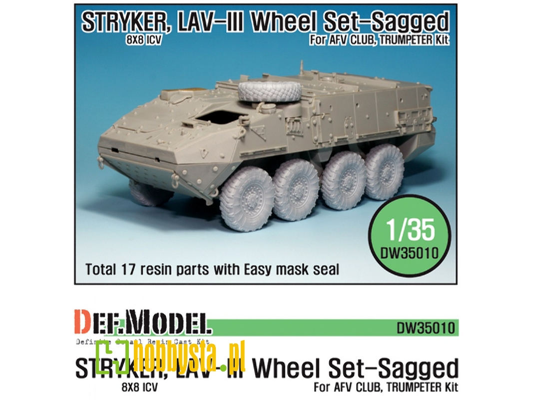 Stryker/Lav-iii Mich. Xml Sagged Wheel Set (For Afv Club/Trumpeter 1/35) - image 1 Stryker/Lav-iii Mich. Xml Sagged Wheel Set (For Afv Club/Trumpeter 1/35) - image 1