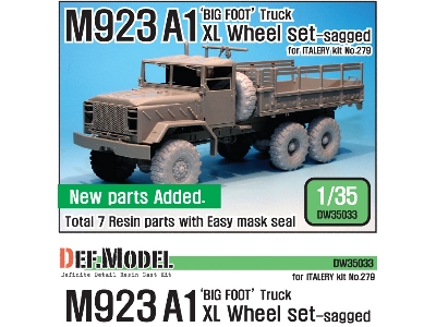 M923a1 Big Foot Truck Mich. Xl Sagged Wheel Set (For Italeri 1/35) - image 1