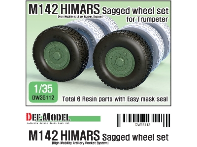 Us M142 Himars Sagged Wheel Set ( For Trumpeter 1/35) - image 1