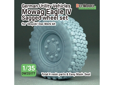 German Utility Vehicles Mowag Eagle Iv Sagged Wheel Set (For Vespid/Das Werk Kit) - image 1
