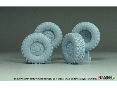 German Utility Vehicles Mowag Eagle Iv Sagged Wheel Set (For Vespid/Das Werk Kit) - image 2