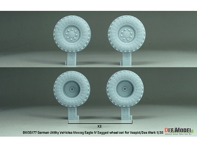 German Utility Vehicles Mowag Eagle Iv Sagged Wheel Set (For Vespid/Das Werk Kit) - image 3