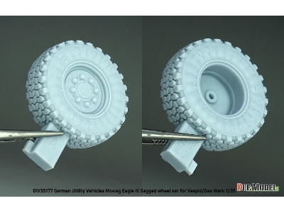 German Utility Vehicles Mowag Eagle Iv Sagged Wheel Set (For Vespid/Das Werk Kit) - image 5