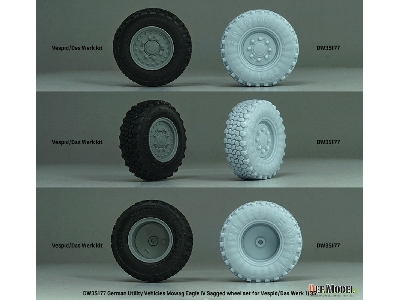 German Utility Vehicles Mowag Eagle Iv Sagged Wheel Set (For Vespid/Das Werk Kit) - image 6