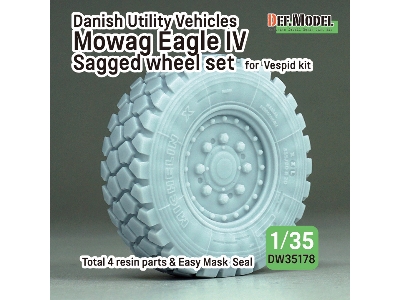 Danish Utility Vehicles Mowag Eagle Iv Sagged Wheel Set (For Vespid Kit) - image 1
