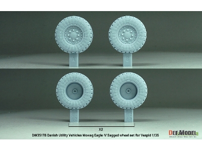 Danish Utility Vehicles Mowag Eagle Iv Sagged Wheel Set (For Vespid Kit) - image 3
