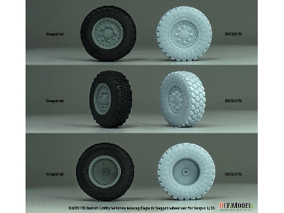 Danish Utility Vehicles Mowag Eagle Iv Sagged Wheel Set (For Vespid Kit) - image 6