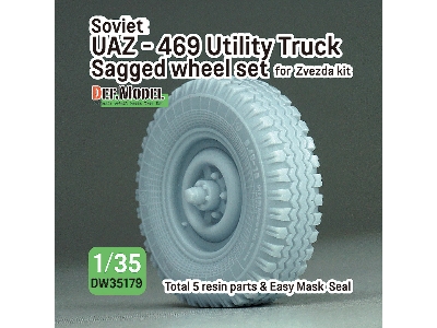 Soviet Uaz-469 Utility Truck Sagged Wheel Set (For Zvezda Kit) - image 1