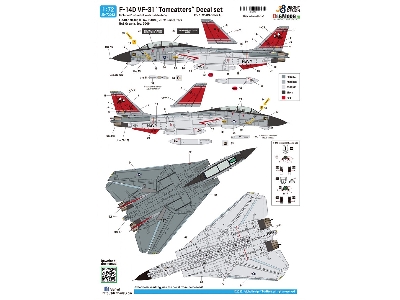 F-14d Tomcat Decal Set, Vf-31 'tomcatters' (For Academy 12563) - image 3