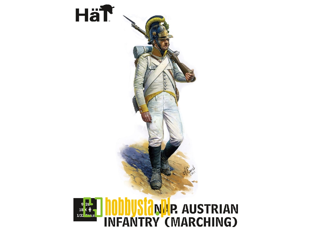 Napoleonic Austrian Line Infantry - Marching (18 Figures) - image 1 Napoleonic Austrian Line Infantry - Marching (18 Figures) - image 1