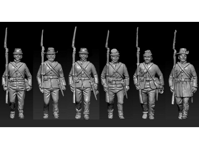 Confederate Infantry In "butternut Uniforms" Marching Set 1 - 18 Figures (American Civil War 1861-1865) - image 4