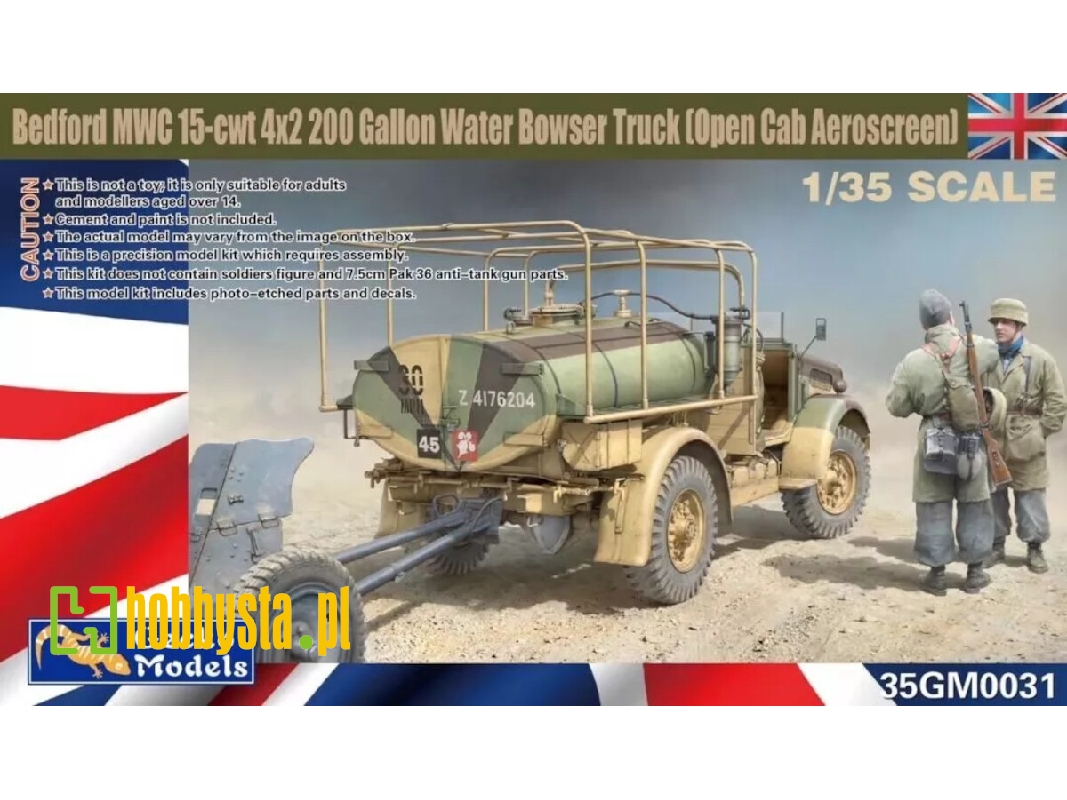 Bedford Mwc 15-cwt 4x2 250 Gallon Water Bowser Truck (Open Cab Aeroscreen) - image 1 Bedford Mwc 15-cwt 4x2 250 Gallon Water Bowser Truck (Open Cab Aeroscreen) - image 1