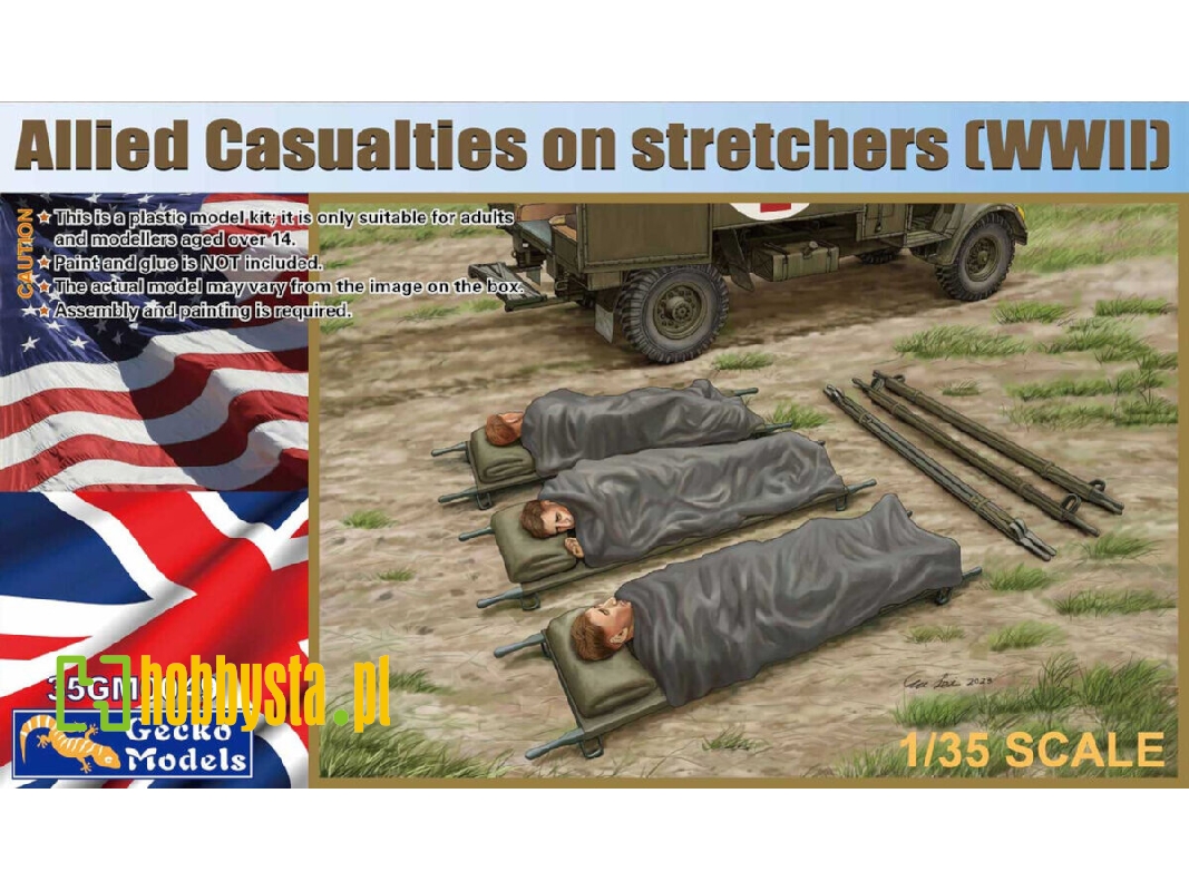 Allied Casualties On Stretchers (Wwii) - image 1 Allied Casualties On Stretchers (Wwii) - image 1