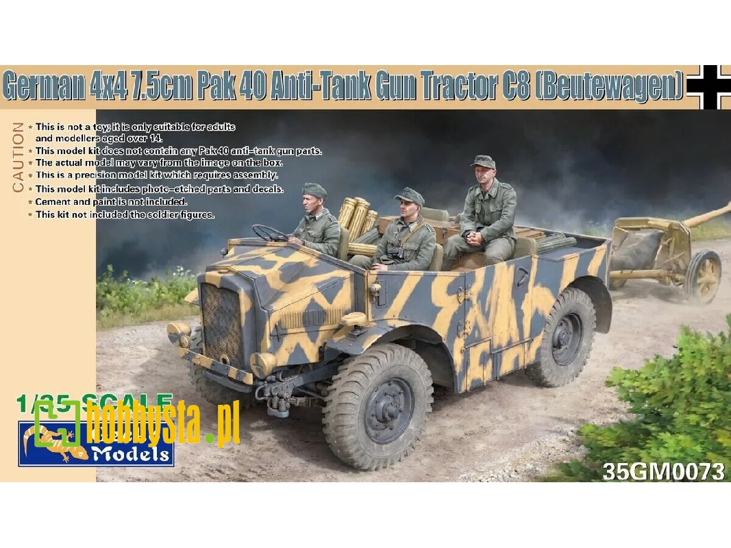 German 4x4 7,5cm Pak 40 Anti-tank Gun Tractor C8 (Beutewagen) - image 1 German 4x4 7,5cm Pak 40 Anti-tank Gun Tractor C8 (Beutewagen) - image 1