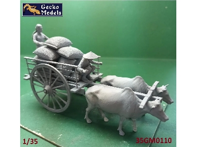60'-70's Vietnamese Farmer Cattle Cart - image 2