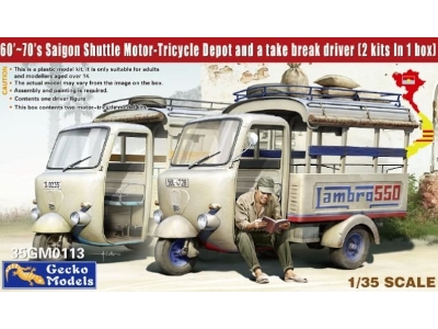 60'-70's Saigon Shuttle Motor - Tricycle Depot And A Take Break Driver (2 Kits In 1 Box) - image 1