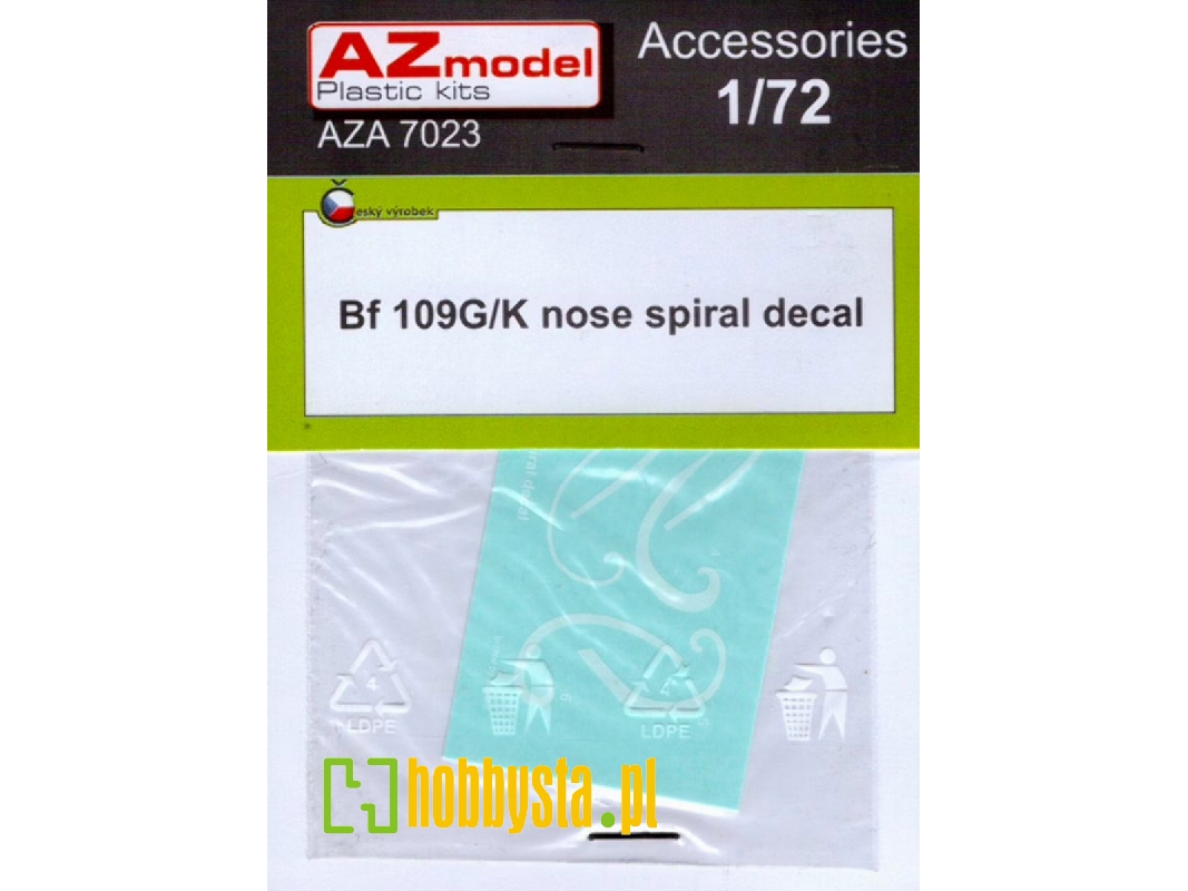 Bf 109f/G/K Nose Spiral Decal 6pcs. - image 1 Bf 109f/G/K Nose Spiral Decal 6pcs. - image 1