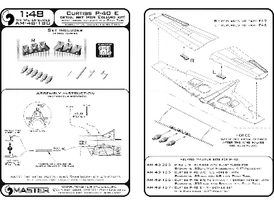 Curtiss P-40 E -  Celownik, Rurka Pitota Oraz Owiewki Km-ów Browning .50 Z żywicznym Mocowaniem Do Modelu Eduard - image 8