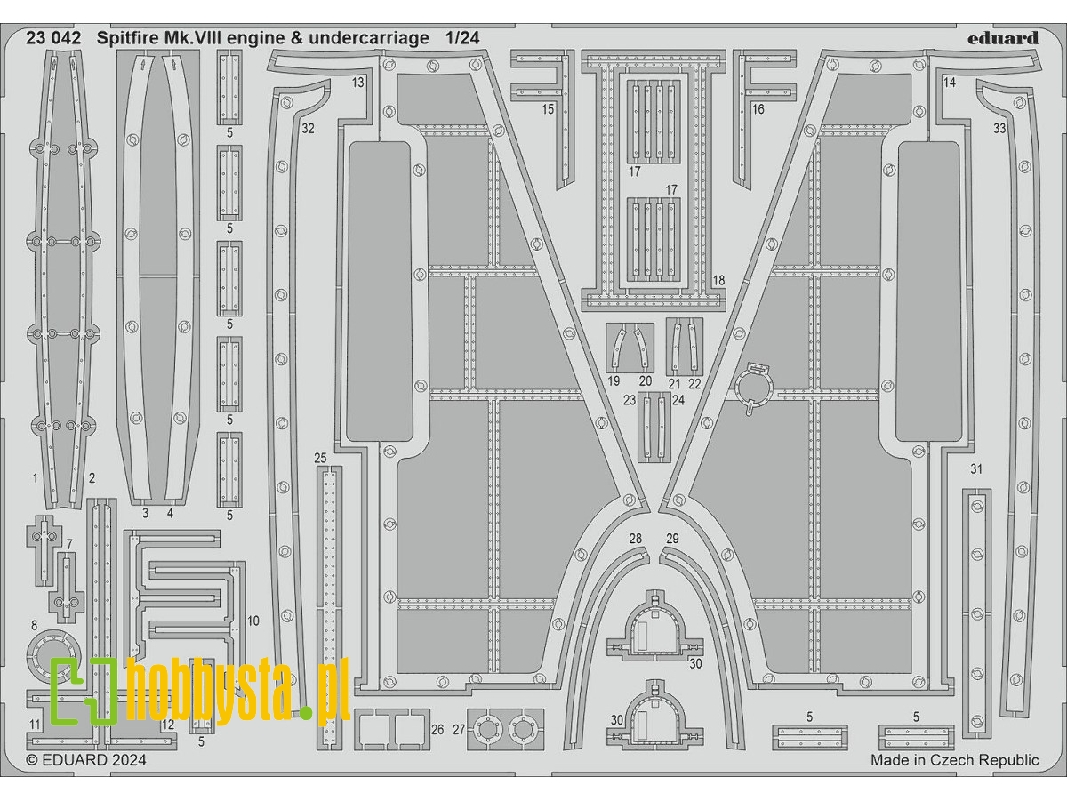 Spitfire Mk. VIII engine & undercarriage 1/24 - AIRFIX - image 1 Spitfire Mk. VIII engine & undercarriage 1/24 - AIRFIX - image 1