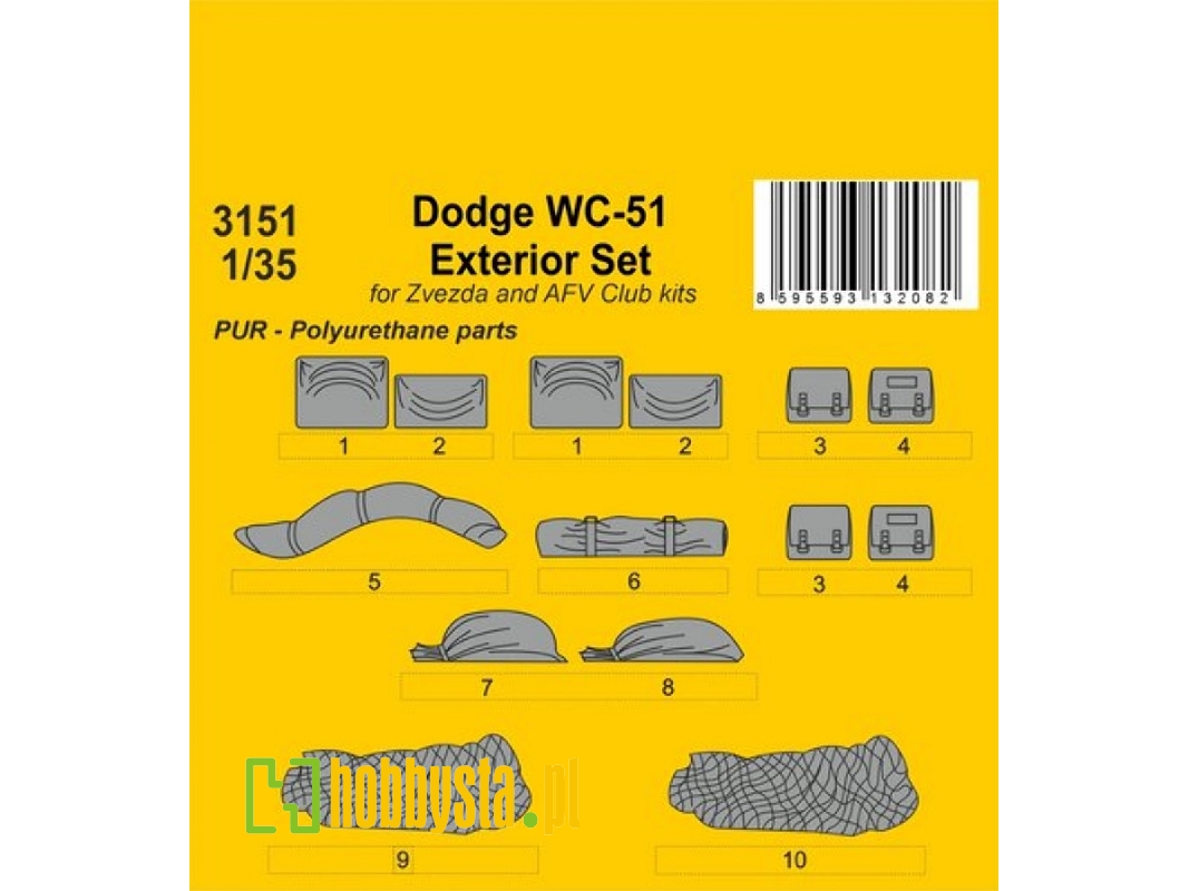 Dodge Wc-51 Exterior Set (For Zvezda And Afv Club) - image 1 Dodge Wc-51 Exterior Set (For Zvezda And Afv Club) - image 1