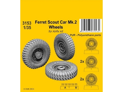 Ferret Scout Car Mk.2 Wheels (For Airfix Kit) - image 1