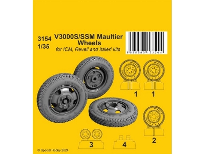 V3000s/Ssm Maultier Wheels (For Icm, Revell, Italeri) - image 1