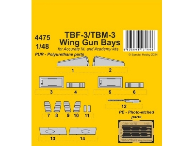 Tbf-3/Tbm-3 Wing Gun Bays (For Accurate M. And Academy Kits) - image 1
