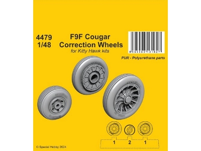 F9f Cougar Correction Wheels (For Kitty Hawk Kits) - image 1