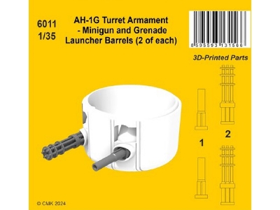 Ah-1g Turret Armament - Minigun And Grenade Launcher Barrels (2 Of Each) - image 1
