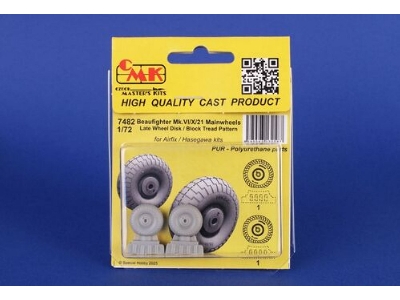 Beaufighter Mk.Vi/X/21 Mainwheels - Late Wheel Disk / Block Tread Pattern (For Airfix/Hasegawa) - image 2