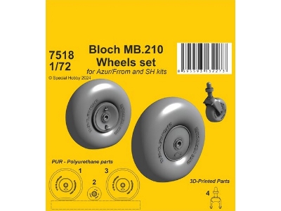 Bloch Mb.210 Wheels Set (For Azur/Frrom, Special Hobby) - image 1