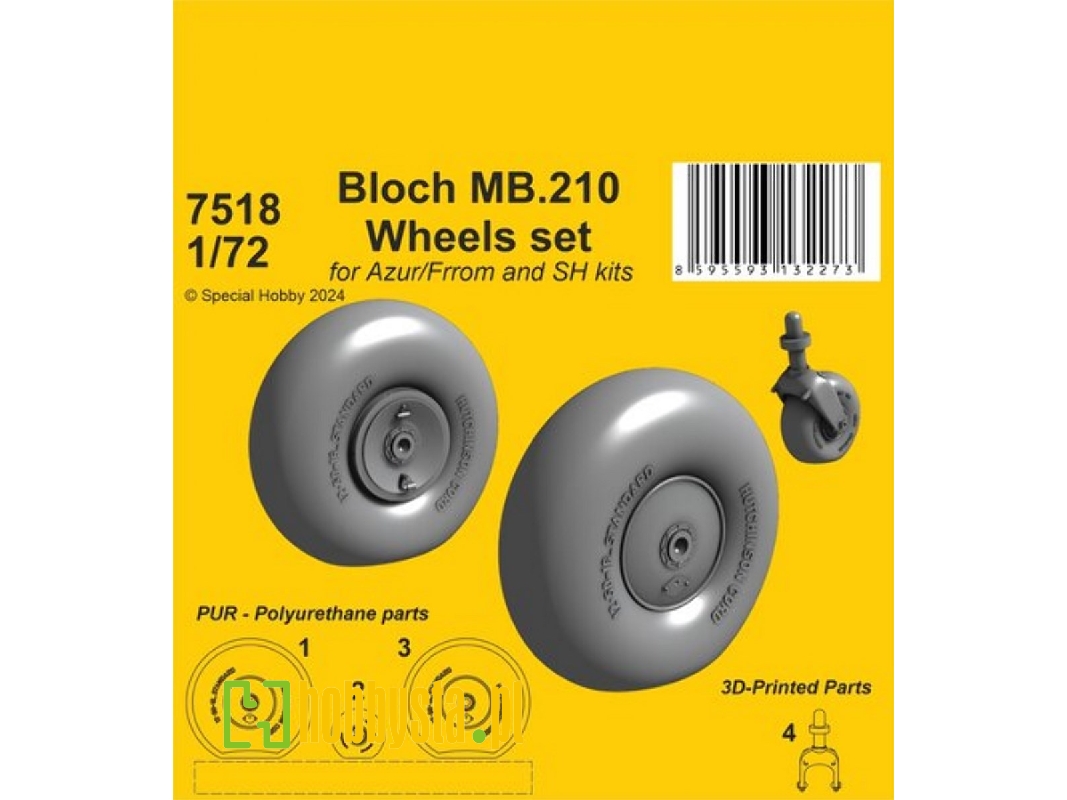 Bloch Mb.210 Wheels Set (For Azur/Frrom, Special Hobby) - image 1 Bloch Mb.210 Wheels Set (For Azur/Frrom, Special Hobby) - image 1