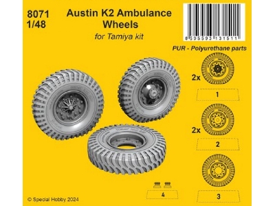 Austin K2 Ambulance Wheels (For Tamiya Kit) - image 1