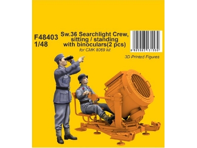 Sw.36 Searchlight Crew, Sitting/Standing With Binoculars (2pcs) (For Cmk 8069 Kit) - image 1