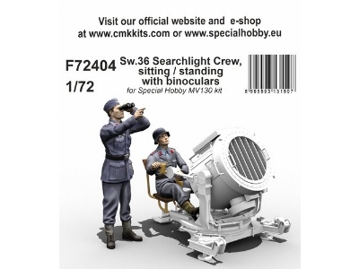 Sw.36 Searchlight Crew, Sitting/Standing With Binoculars (For Special Hobby Mv130 Kit) - image 1