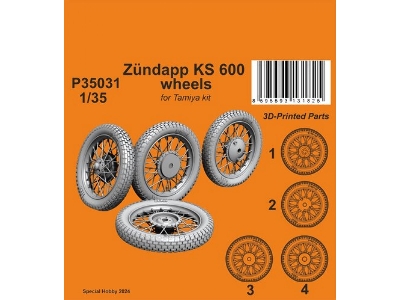 Zündapp Ks 600 Wheels (For Tamiya Kit) - image 1